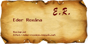 Eder Roxána névjegykártya